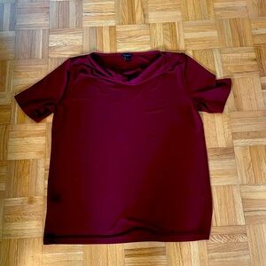 Ann Taylor burgundy cowl neck top